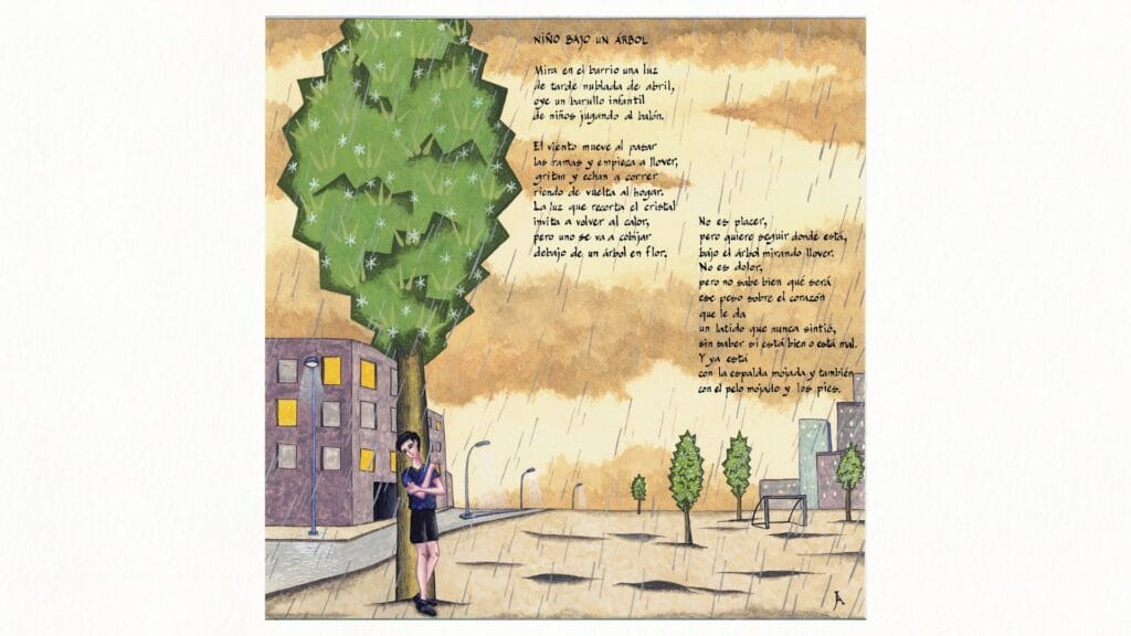 Canciones ilustradas – Niño bajo un árbol