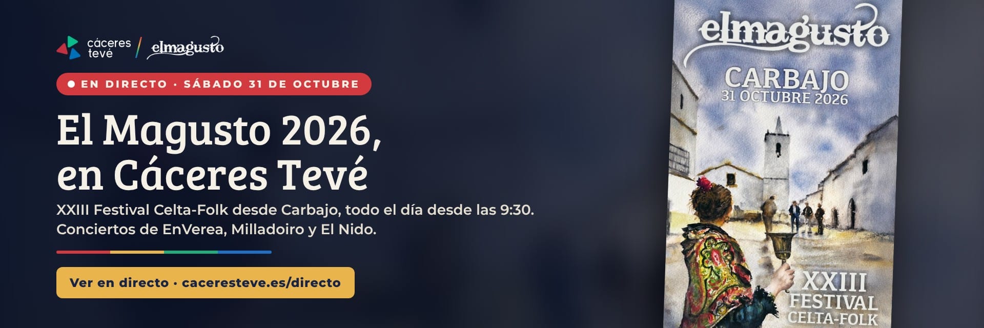 El Magusto 2026 en directo en Cáceres Tevé, sábado 31 de octubre desde Carbajo